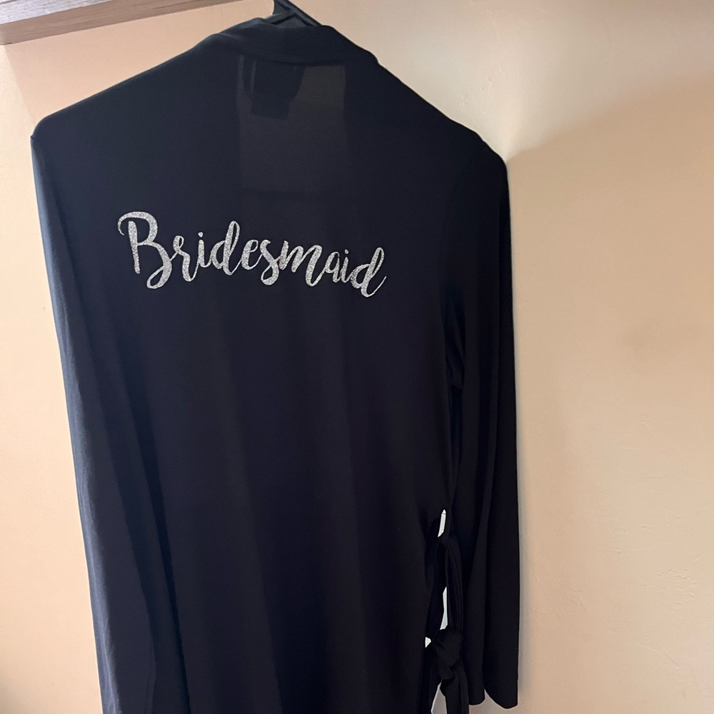 Long sleeve bridesmaid robe with tie waist